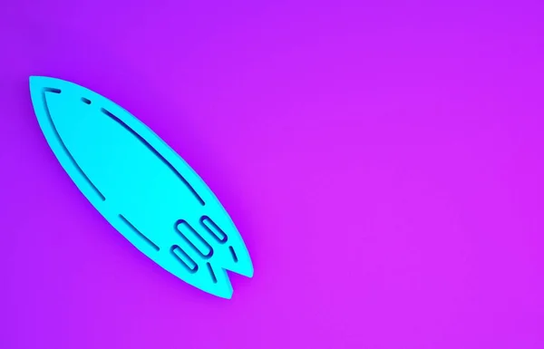 Піктограма Blue Surfboard Ізольована Фіолетовому Фоні Серфінг Дошка Екстремальний Спорт — стокове фото