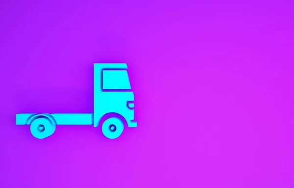 Blue Delivery Cargo Truck Vehicle Icon Isolated Purple Background Minimalism — Stock Photo, Image