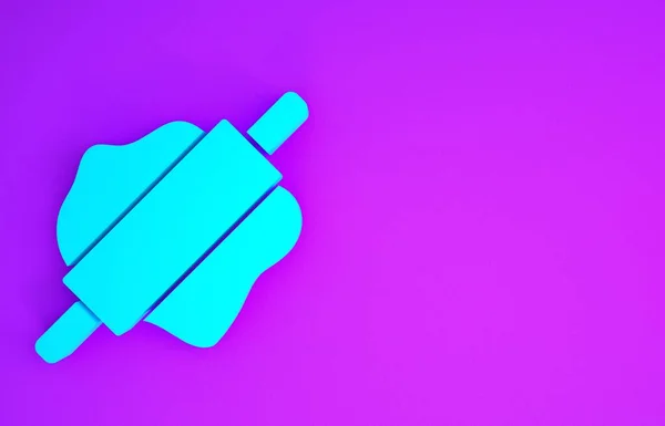 Blaues Nudelsymbol Isoliert Auf Violettem Hintergrund Minimalismus Konzept Illustration Renderer — Stockfoto