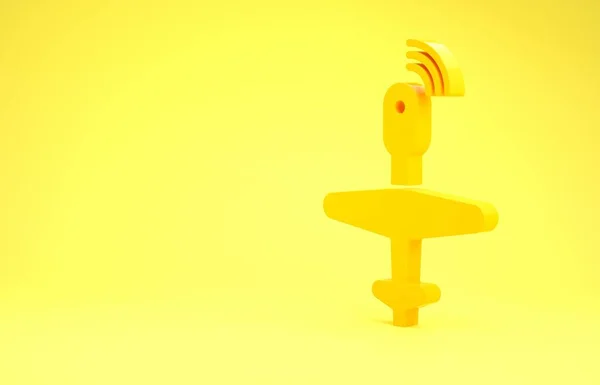 Ікона Дрону Жовтого Кольору Ізольована Жовтому Тлі Військові Безпілотні Літальні — стокове фото
