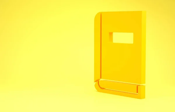 Yellow User manual icon isolated on yellow background. User guide book. Instruction sign. Read before use. Minimalism concept. 3d illustration 3D render