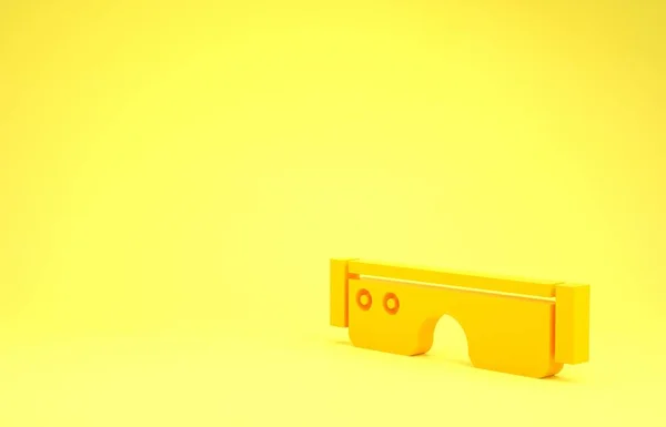 Желтые Очки Smart Закрепленные Очках Выделяются Желтом Фоне Носимые Электронные — стоковое фото