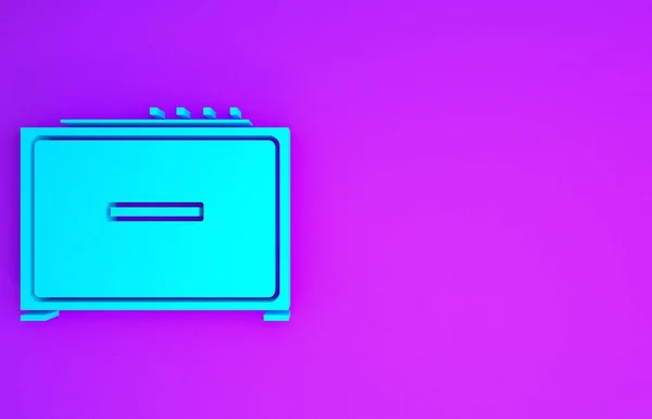 Иконка Усилителя Синей Гитары Выделена Фиолетовом Фоне Музыкальный Инструмент Концепция — стоковое фото