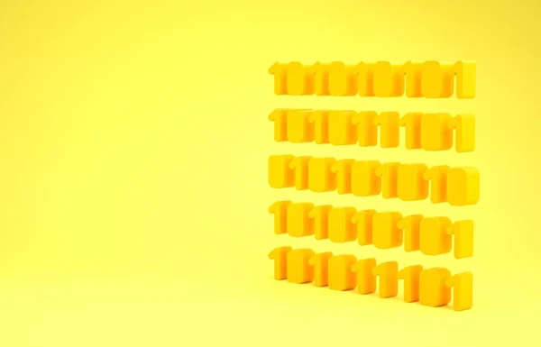 Жовтий Значок Двійкового Коду Ізольовано Жовтому Тлі Концепція Мінімалізму Ілюстрація — стокове фото
