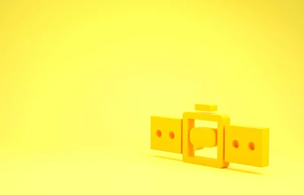 黄色の背景に隔離された黄色のスマートウォッチアイコン 最小限の概念 3Dイラスト3Dレンダリング — ストック写真