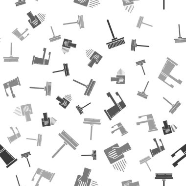 Paspas, temizlik servisi, su musluğu ve sileceği, kazıyıcı, sileceği ayarlayın. Vektör