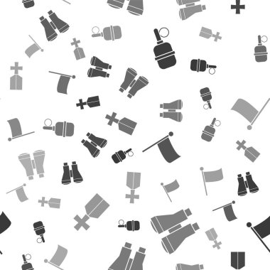 El bombası, dürbün, bayrak ve askeri ödül madalyasını kusursuz şekilde yerleştirin. Vektör