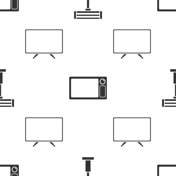 Set Electric Heater Microwave Oven Smart Seamless Pattern Vector — Stock Vector