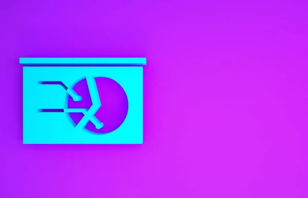 Tablero Azul Con Icono Gráfico Gráfico Aislado Sobre Fondo Púrpura —  Fotos de Stock