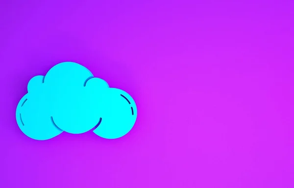 Blaue Wolke Symbol Isoliert Auf Violettem Hintergrund Minimalismus Konzept Illustration — Stockfoto