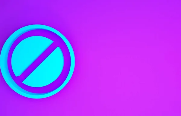 Ікона Синьої Зупинки Ізольована Фіолетовому Фоні Попереджувальний Знак Зупинки Руху — стокове фото