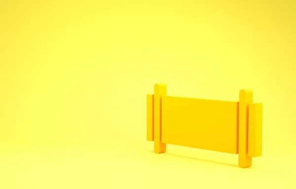 Ícone Amarelo Tubulação Metálica Indústria Isolado Fundo Amarelo Conceito Minimalismo — Fotografia de Stock