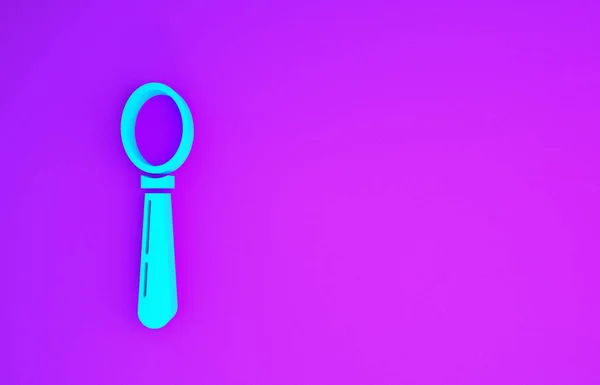 Blue Spoon Symbol Isoliert Auf Violettem Hintergrund Kochutensilien Besteckschild Vorhanden — Stockfoto