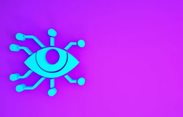 Blue Eye Scan Icon Isolated Purple Background Scanning Eye Security — Stock Photo, Image