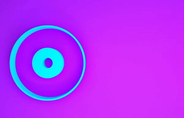 Блакитний Або Dvd Диск Ізольовані Фіолетовому Фоні Компактний Знак Диска — стокове фото