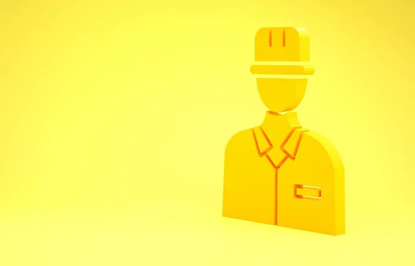 Ікона Жовтого Оулмана Ізольована Жовтому Тлі Концепція Мінімалізму Illustrated Render — стокове фото