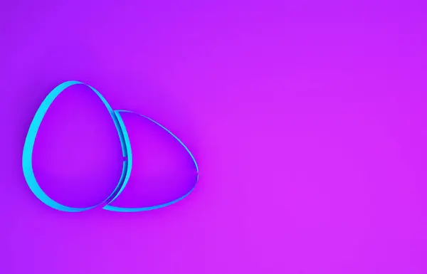 Синий Куриное Яйцо Значок Изолирован Фиолетовом Фоне Концепция Минимализма Рендеринг — стоковое фото