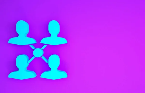 Значок Базы Команды Blue Project Выделен Фиолетовом Фоне Бизнес Анализ — стоковое фото