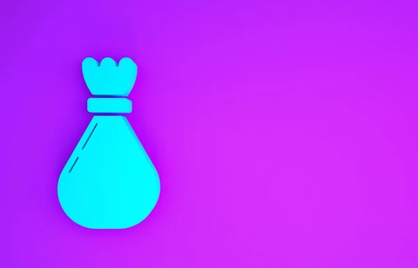 Синій Мішок Сміття Ізольований Фіолетовому Фоні Концепція Мінімалізму Ілюстрація Рендеринга — стокове фото