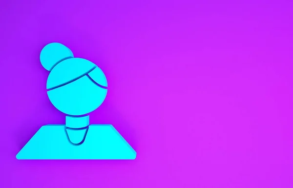 Blue Teacher icon isolated on purple background. Minimalism concept. 3d illustration 3D render