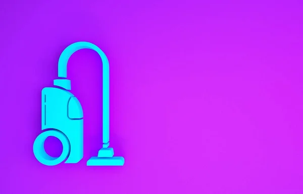 Синій Пилосос Ізольований Фіолетовому Фоні Концепція Мінімалізму Ілюстрація Рендеринга — стокове фото