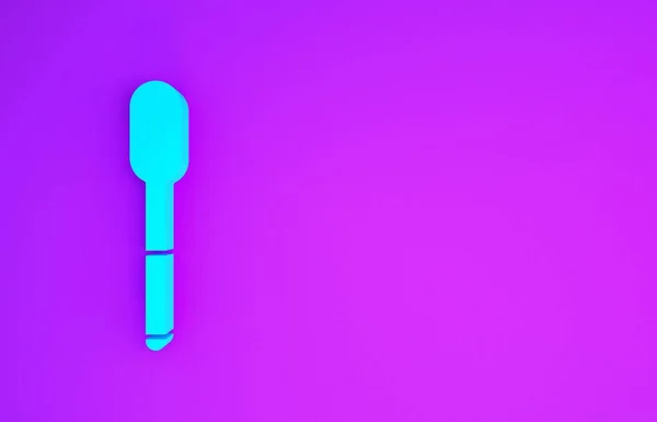 Блакитна Ложка Ізольована Фіолетовому Фоні Готуємо Посуд Знак Столових Приборів — стокове фото