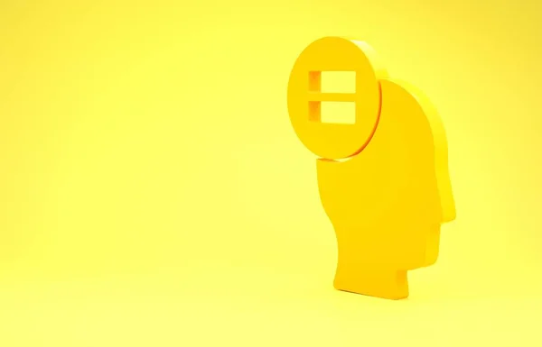 Gele Berekening Pictogram Geïsoleerd Gele Achtergrond Minimalisme Concept Illustratie Renderen — Stockfoto