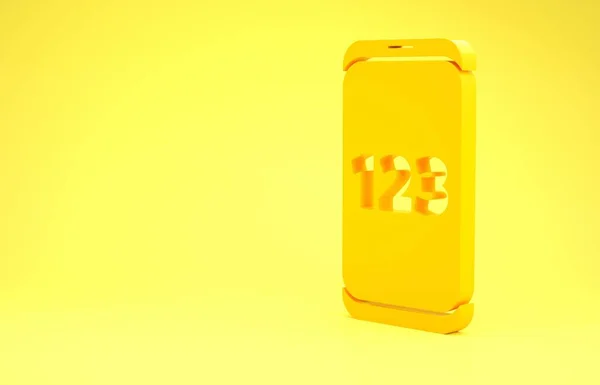 Calculadora Móvil Amarilla Icono Interfaz Teléfono Inteligente Aislado Sobre Fondo — Foto de Stock