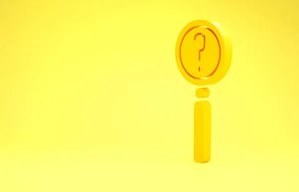 Yellow Magnifying Glass Search Icon Isolated Yellow Background Detective Investigating — Stock Photo, Image