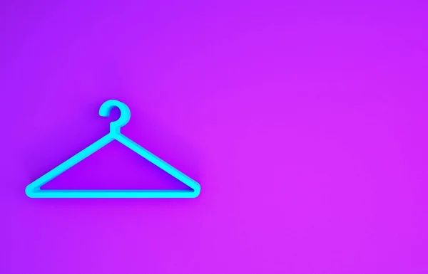 Blauwe Hanger Garderobe Pictogram Geïsoleerd Paarse Achtergrond Cloakroom Icoon Kleding — Stockfoto