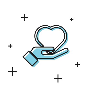 Siyah Yürek beyaz arka planda izole edilmiş. El çabukluğu aşk sembolü. Sevgililer Günü sembolü. Vektör İllüstrasyonu