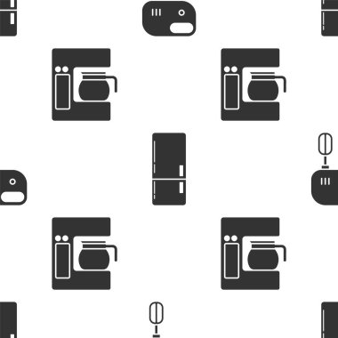 Elektrik karıştırıcısını, buzdolabını ve kahve makinesini kusursuz desenli cam demlikle ayarla. Vektör