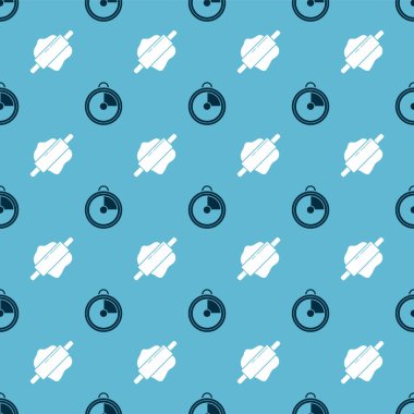 Mutfak zamanlayıcısını ve oklavayı kusursuz desene ayarlayın. Vektör