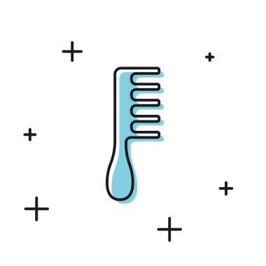 Beyaz arkaplanda siyah saç fırçası simgesi izole edildi. Taraklı saç işareti. Berber sembolü. Vektör İllüstrasyonu