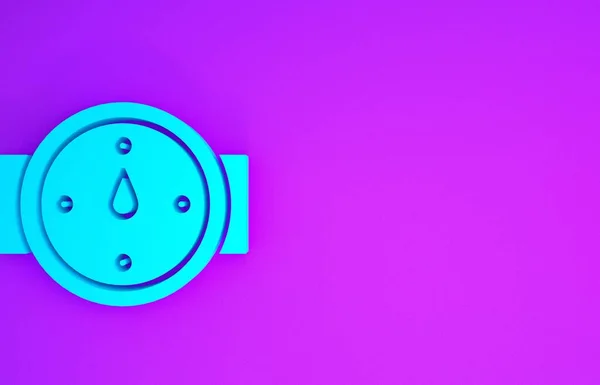 Ікона Блакитного Вітру Ізольована Фіолетовому Фоні Компасна Ікона Подорожей Розробка — стокове фото
