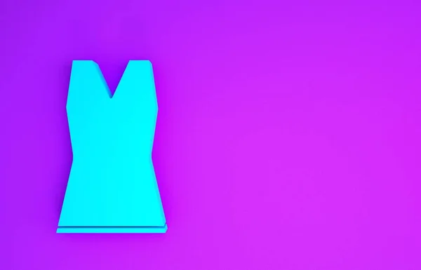 Иконка Синего Женского Платья Выделена Фиолетовом Фоне Знак Одежды Концепция — стоковое фото