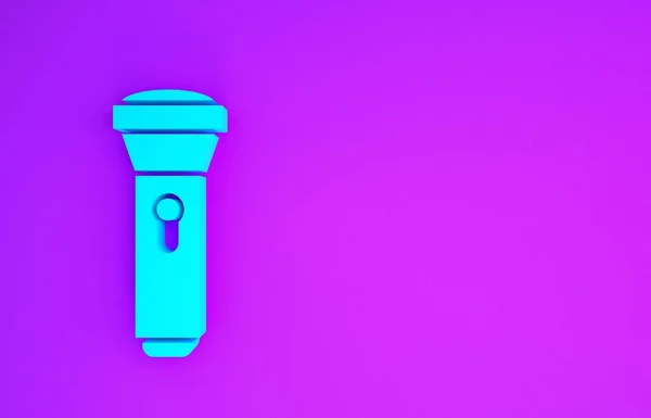 Синій Ліхтарик Ізольовано Фіолетовому Фоні Концепція Мінімалізму Ілюстрація Рендеринга — стокове фото