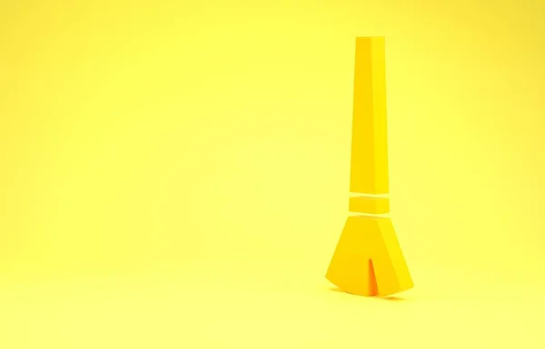黄色の背景に分離されたペイントブラシアイコン 最小限の概念 3Dイラスト3Dレンダリング — ストック写真