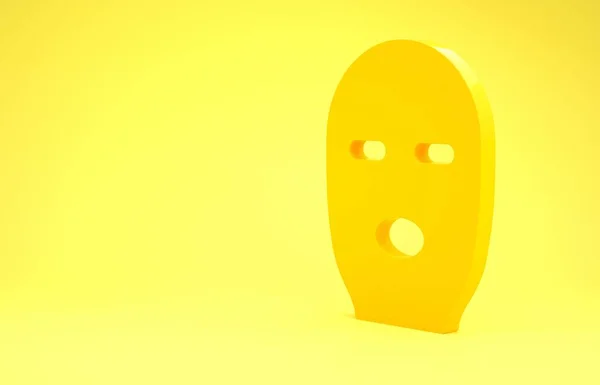 Желтый Значок Вора Маски Изолирован Желтом Фоне Маска Бандита Преступник — стоковое фото