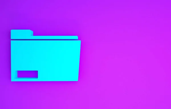 Піктограма Теки Blue Document Ізольована Фіолетовому Фоні Символ Облікового Язку — стокове фото