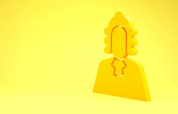 Yellow Judge Icon Isolated Yellow Background Minimalism Concept Illustration Render — Stock Photo, Image