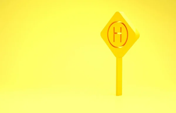 Gelbes Parksymbol Isoliert Auf Gelbem Hintergrund Straßenschild Minimalismus Konzept Illustration — Stockfoto