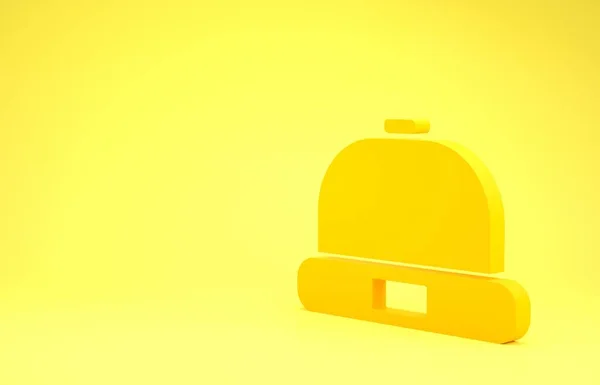 Sombrero Amarillo Icono Aislado Sobre Fondo Amarillo Concepto Minimalista Ilustración — Foto de Stock