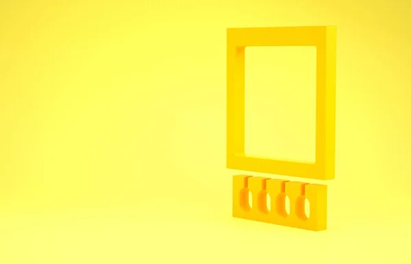 Amarelo Abrir Caixa Fósforos Corresponde Ícone Isolado Fundo Amarelo Conceito — Fotografia de Stock