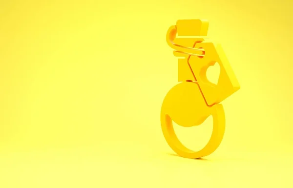 Жовта Пляшка Піктограмою Любовного Зілля Ізольована Жовтому Тлі Символ Дня — стокове фото