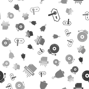 Kapı kolunu ayarlayın, zil çalsın, alarm zilini çalsın ve kağıt öğütücü düzgün bir şekilde gizli kalsın. Vektör