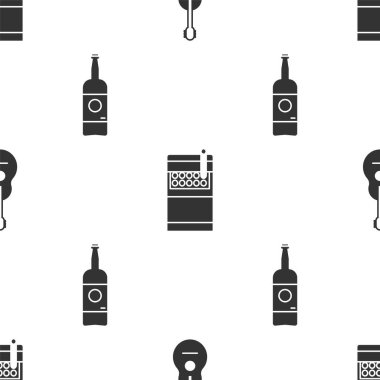 Gitarı, sigara paketini ve bira şişesini kusursuz bir kalıba sokun. Vektör