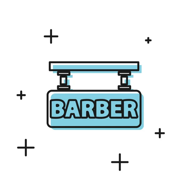 Icono Barbería Negra Aislado Sobre Fondo Blanco Logo Peluquería Letrero — Archivo Imágenes Vectoriales