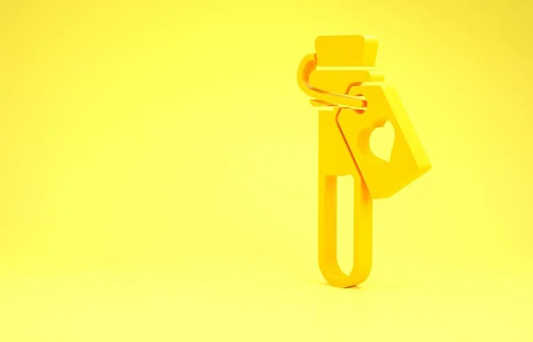 Gele Fles Met Liefdesdrankje Pictogram Geïsoleerd Gele Achtergrond Valentijnsdag Symbool — Stockfoto