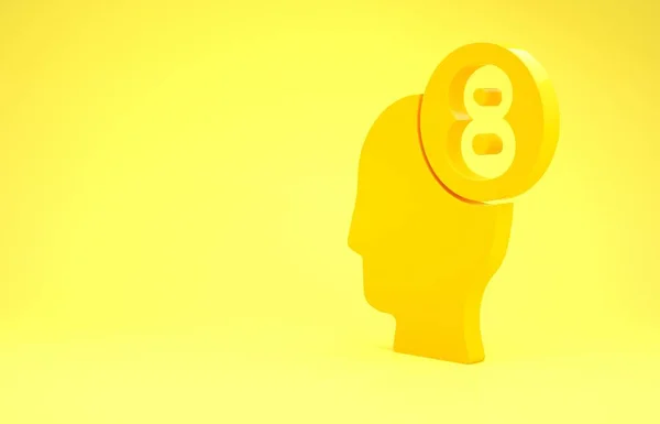 Κίτρινο Μαρτίου Ανθρώπινο Κεφάλι Εικόνα Απομονώνονται Κίτρινο Φόντο Παγκόσμια Ημέρα — Φωτογραφία Αρχείου